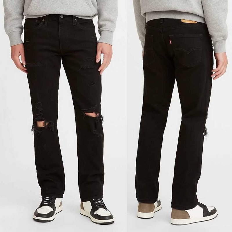 リーバイス W34 511 スリム ストレート デニムパンツ ダメージ加工 ブラック Levi’ｓ SLIM ジッパーフライ ストレッチ 045115317_画像1