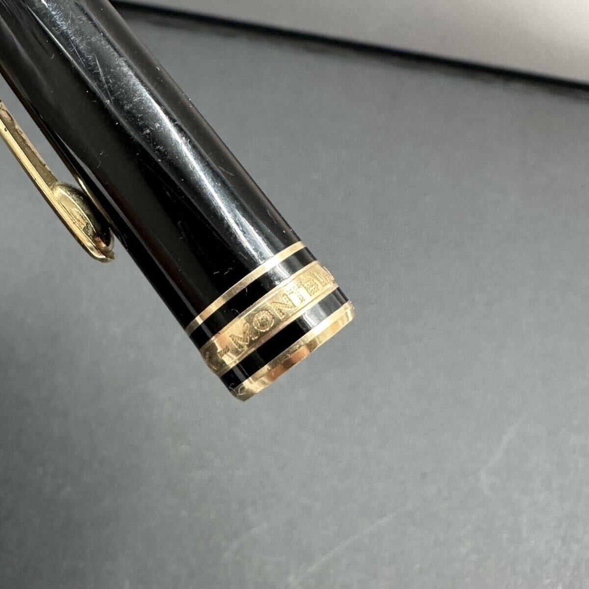 【希少 廃盤品】MONTBLANC モンブラン 万年筆 ペン先14K マイスターシュテュック カートリッジ ブラック ホワイトスター インク有り メンズ_画像6