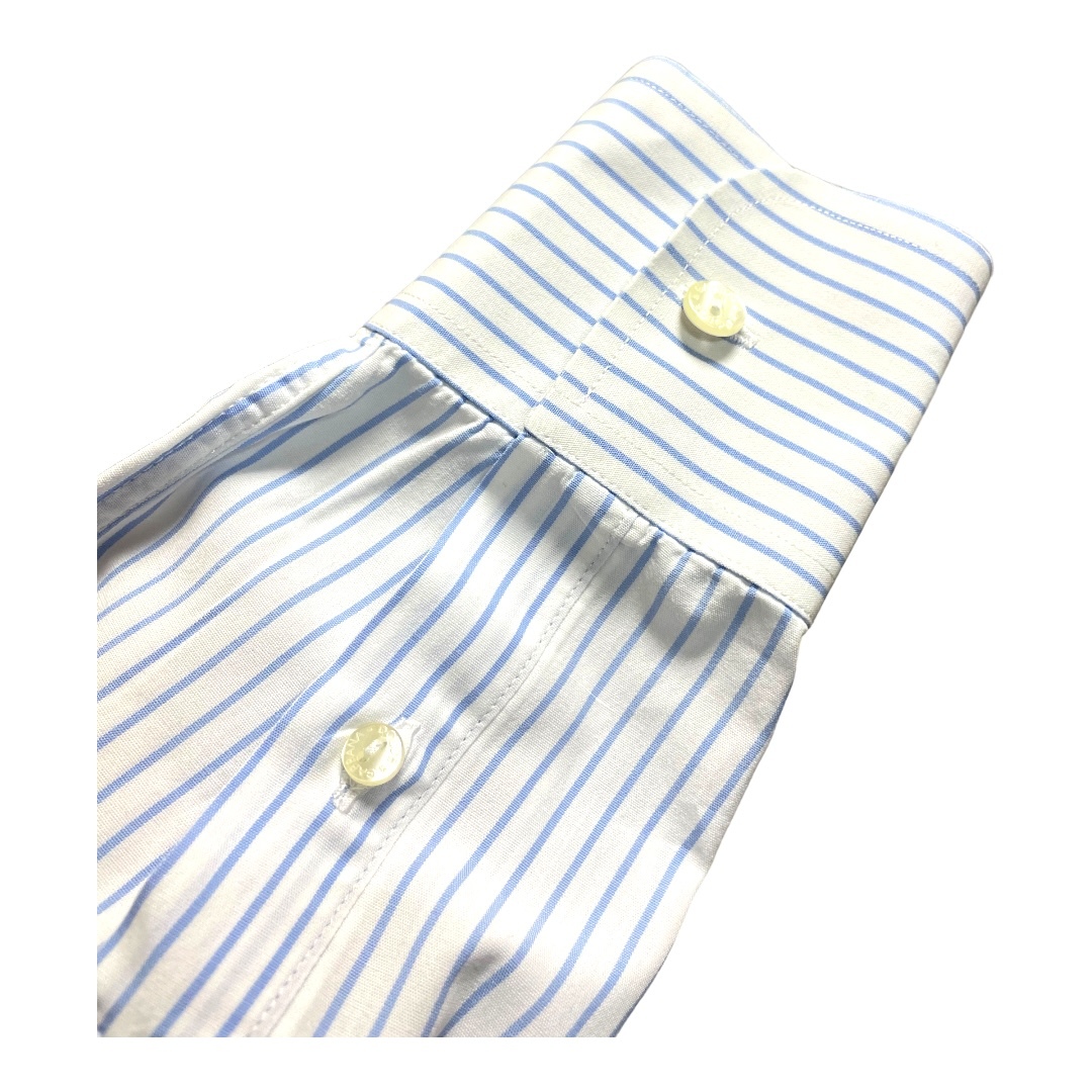 DOLCE&GABBANA ストライプドレスシャツ 長袖 39(M相当) ホワイト×ブルー ドルチェアンドガッバーナ 5O028_画像4