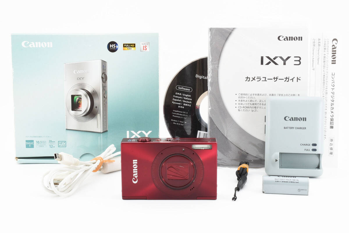 ★外観美品★キャノン Canon IXY 3 レッド コンパクトデジタルカメラ L760#2525_画像1