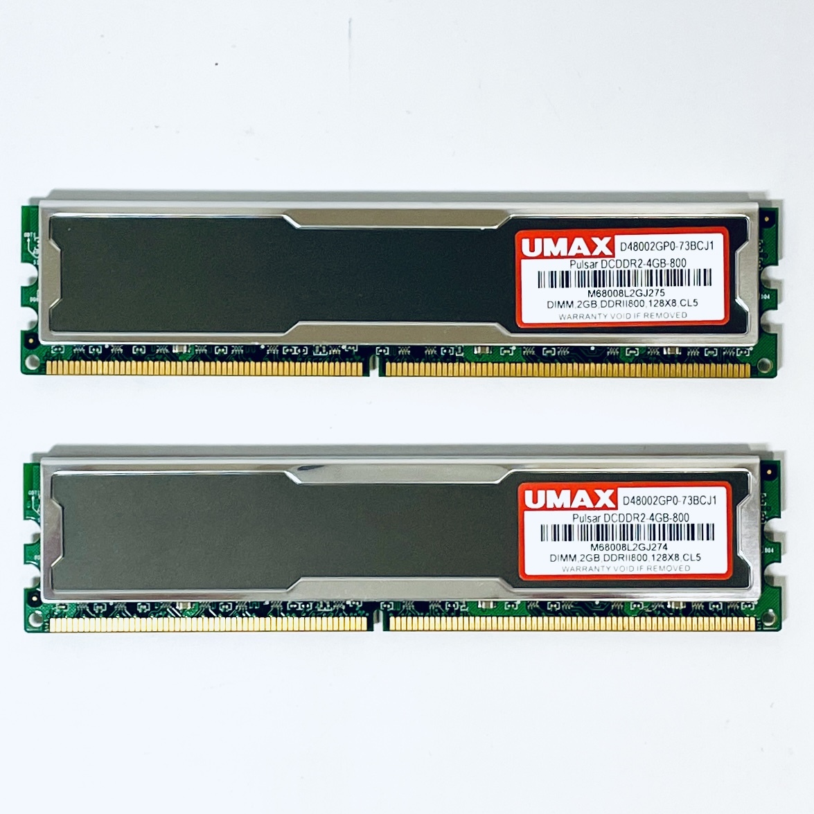 【美品】メモリSDRAM UMAX Pulser DCDDR2-4GB-800 ×2枚＝8GBの画像2