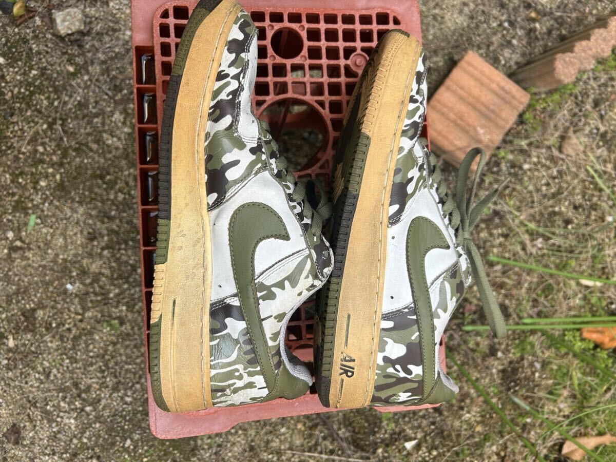 Nike Air Force 1 Low Camouflage Palm Green ナイキ エアフォース1 ロー カモフラージュ パルム グリーン サイズ:28cm 硬化あり_画像4