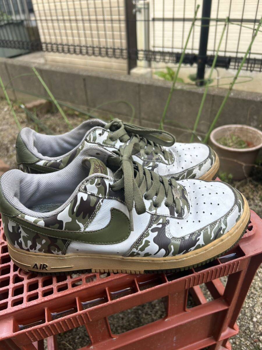 Nike Air Force 1 Low Camouflage Palm Green ナイキ エアフォース1 ロー カモフラージュ パルム グリーン サイズ:28cm 硬化あり_画像2