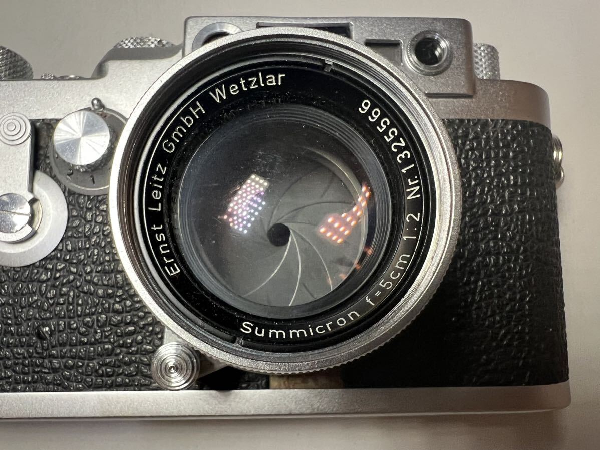 Leica ライカ DBP ERNST LEITZ GMBH WETZLAR Nr.829567 (レンズ f=5cm 1:2 Nr.1325566) Leicaマークエンボス加工革製専用ケース付き_画像7