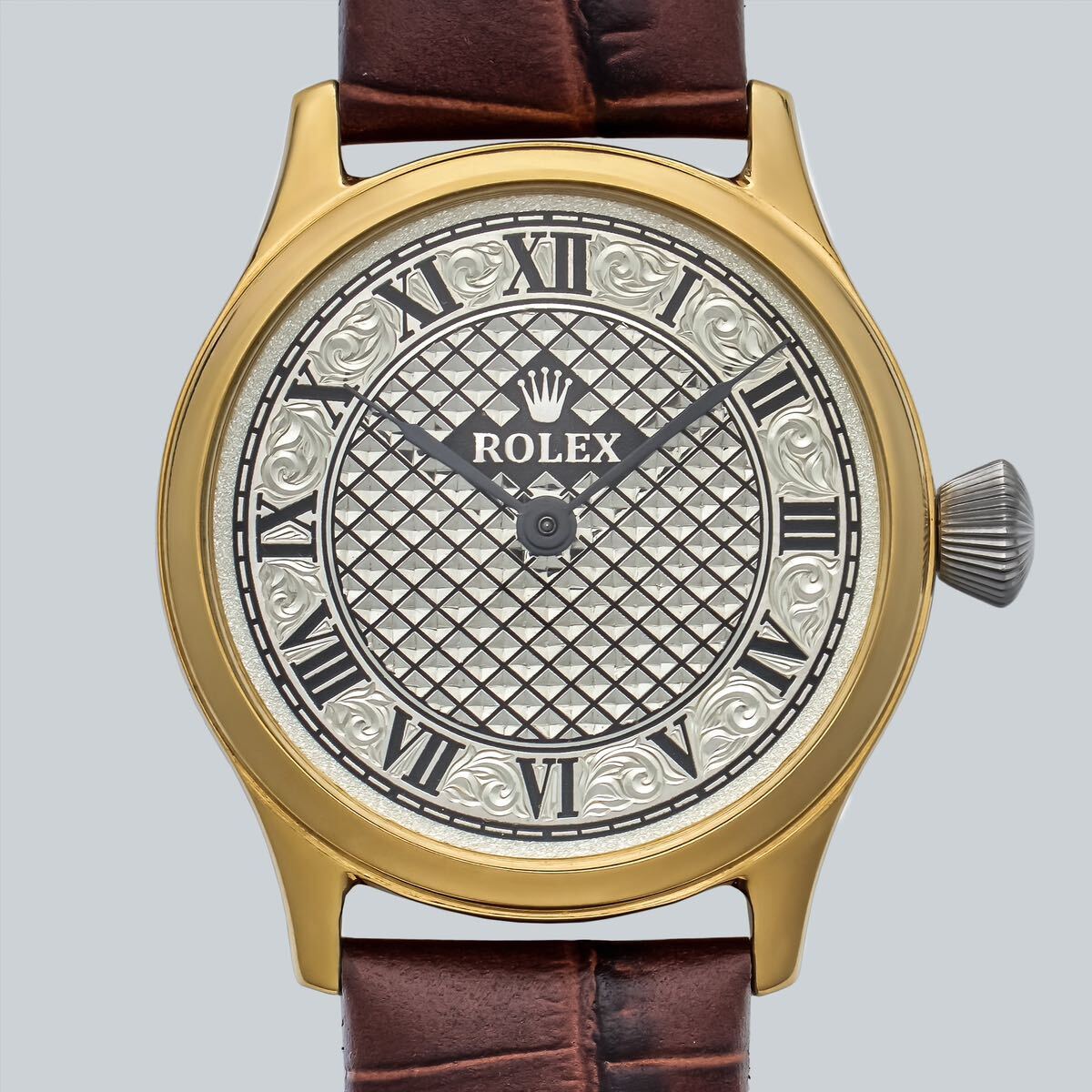 アンティーク Marriage watch ROLEX 懐中時計をアレンジした42mm NUBUKのメンズ腕時計 半年保証 手巻き スケルトン_画像1