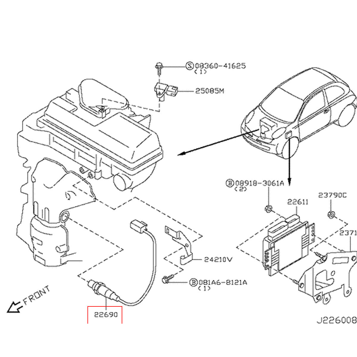  бесплатная доставка этот день отправка OS099 O2 сенсор Nissan Presage TU31 TNU31 / Bluebird Sylphy G11 NG11 передний сторона выпускной коллектор сторона 22690-ED000