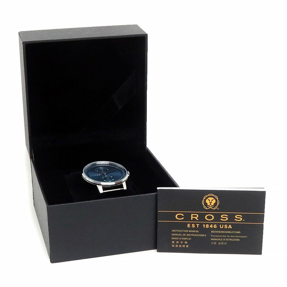 （新品・未使用品）クロス CROSS ラジアル RADIAL 選べるベルト付き カスタム クォーツ 腕時計（ベルト代込）シルバー ブルー 青 CR8037-02_画像3