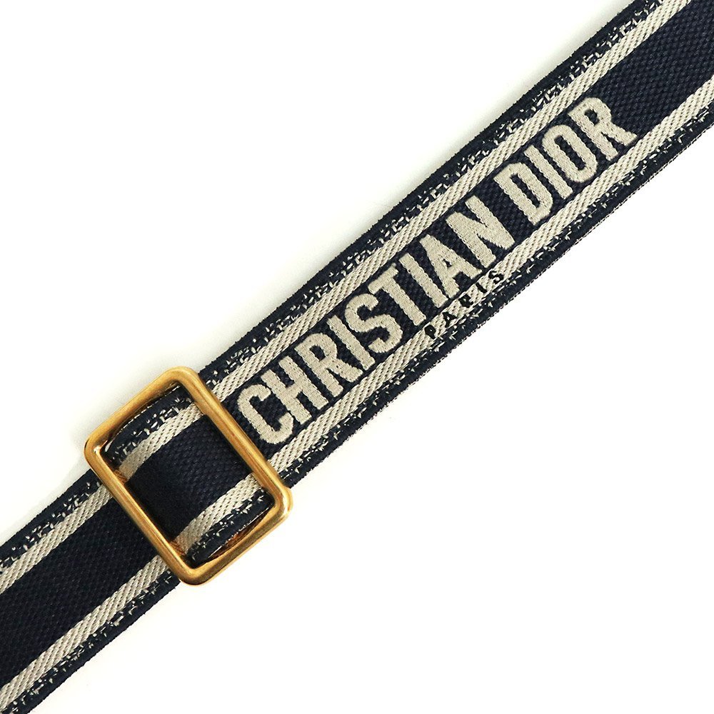 （新品・未使用品）クリスチャンディオール Christian Dior PARIS エンブロイダリー ショルダーストラップ ブルー ブラック S8553CBTE 箱付_画像3