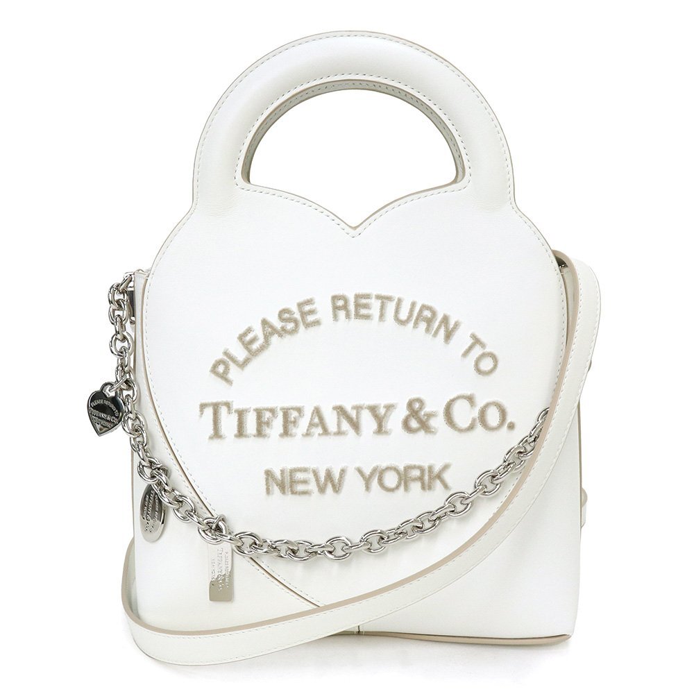 （新品・未使用品）ティファニー TIFFANY&Co. リターン トゥ ティファニー ミニ チャーム トート ショルダー ハンドバッグ 白 72150058_画像1