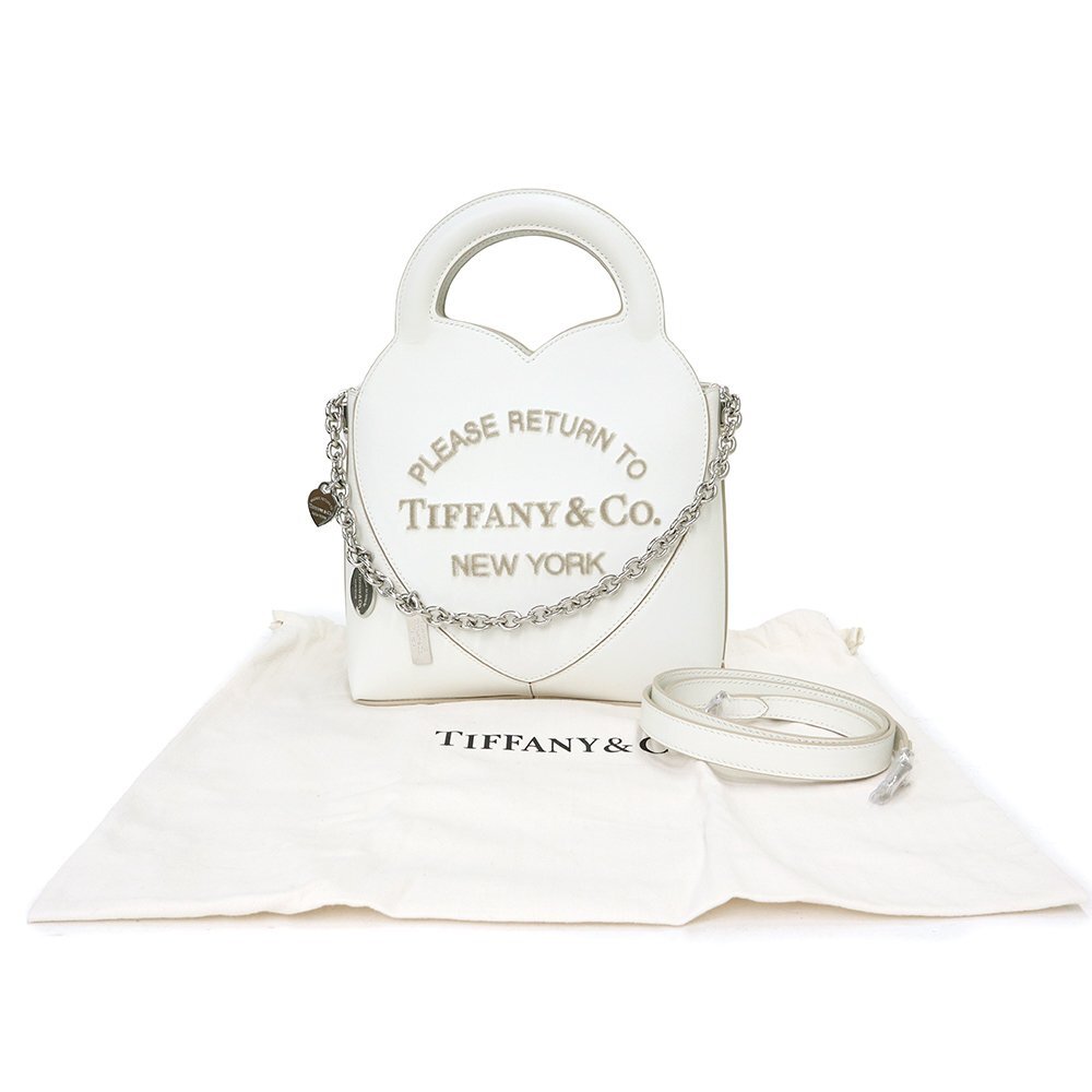 （新品・未使用品）ティファニー TIFFANY&Co. リターン トゥ ティファニー ミニ チャーム トート ショルダー ハンドバッグ 白 72150058_画像2