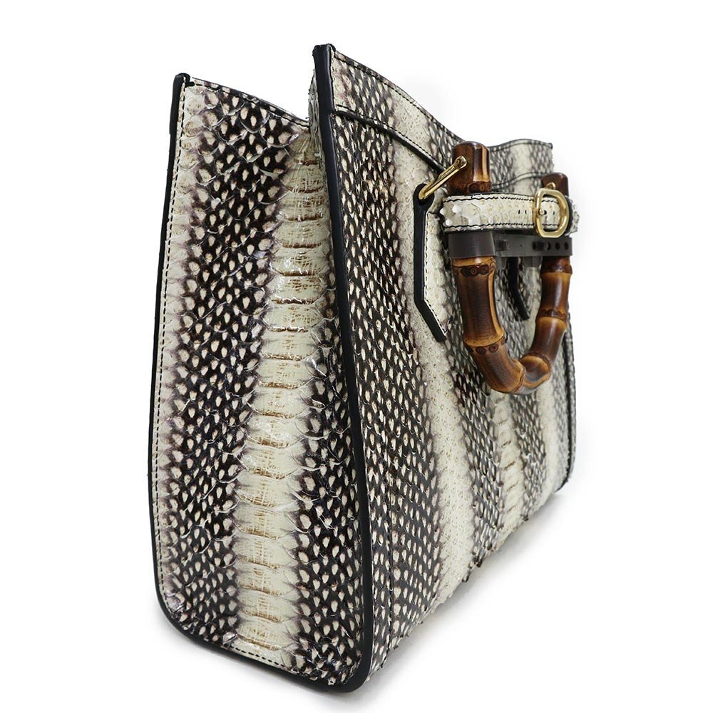 ( новый товар * не использовался товар ) Gucci GUCCI Diana маленький bump - плечо ручная сумочка питон кожа bamboo натуральный 660195 с ящиком 