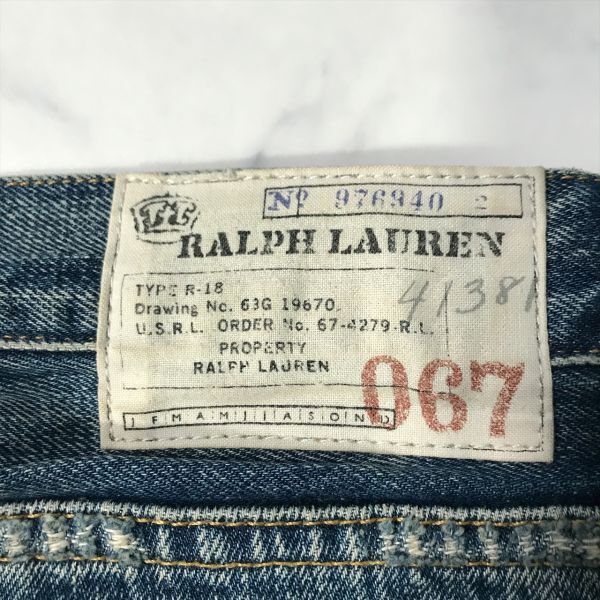 《良品◎》RALPH LAUREN ラルフローレン★ダメージ加工*デニムパンツ*ジーンズ*ジーパン*インディゴブルー*サイズ64-91(LA1755)◆S60_画像7