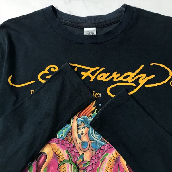 《オススメ◎》ED HARDY エドハーディー★アメリカ製*スカルデザイン*長袖Tシャツ*カットソー*ネイビー*サイズS(MA6094)◆YP_画像3