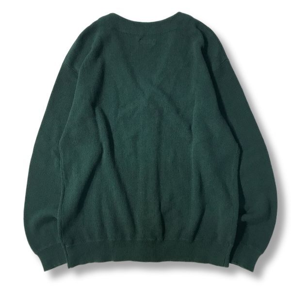 { superior article *}BEAMS Beams * cotton knitted cardigan * sweater * moss green * size L(MW3270)*S80