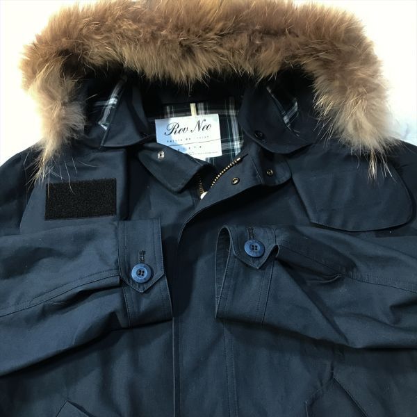 { superior article *}Rovtski loft ski * hood * fur attaching and detaching * Mod's Coat * navy * size M(MW3290)*S80