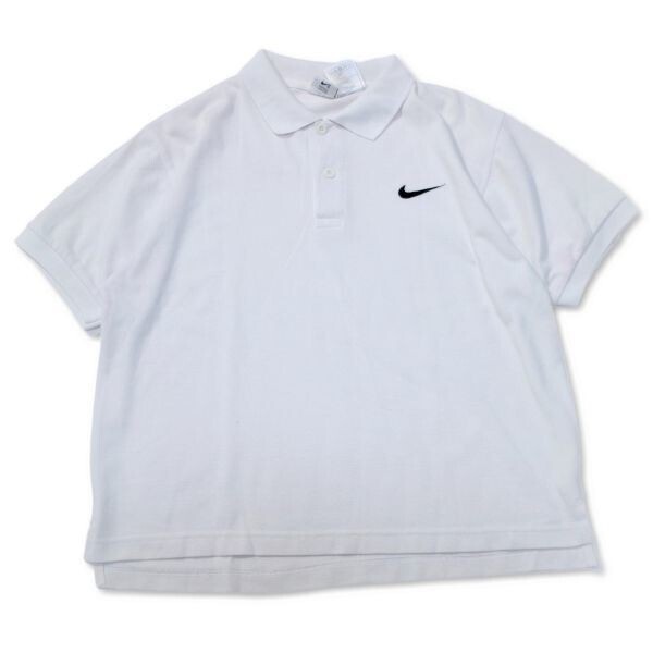 《オススメ◎》NIKE オールドナイキ★スウッシュ*ワンポイントデザイン*ポロシャツ*ホワイト*サイズS(MS1957)◆YP_画像1