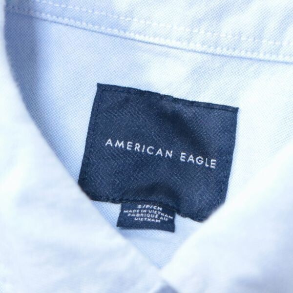 《良品◎》AMERICAN EAGLE アメリカンイーグル★ワンポイントデザイン*ボタンダウンシャツ*ライトブルー*サイズS(MS1809)◆S60の画像5
