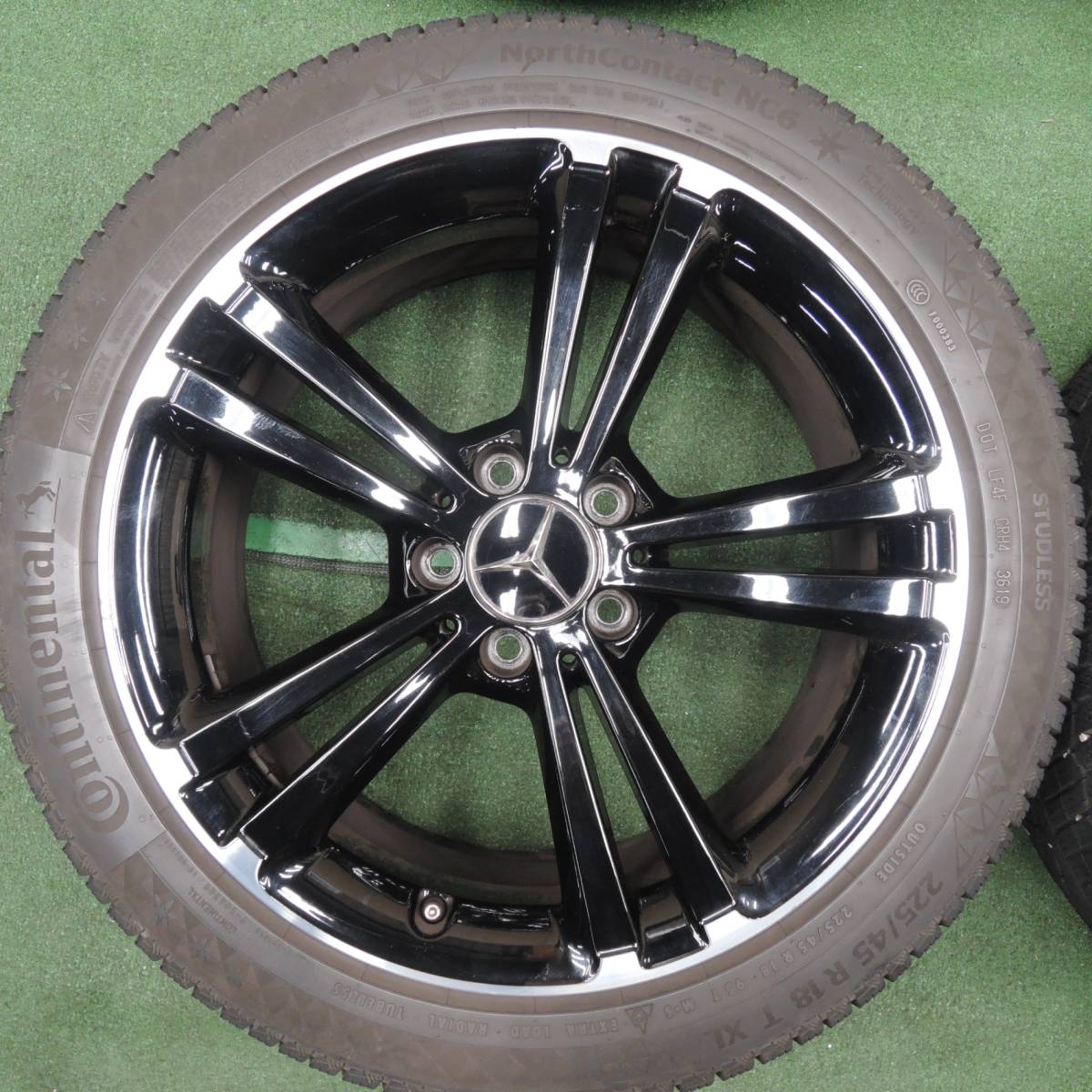 [送料無料] バリ溝！9分！キレイ★ベンツ CLAクラス Aクラス 純正 225/45R18 スタッドレス コンチネンタル PCD112/5H★4011905TNス_画像5