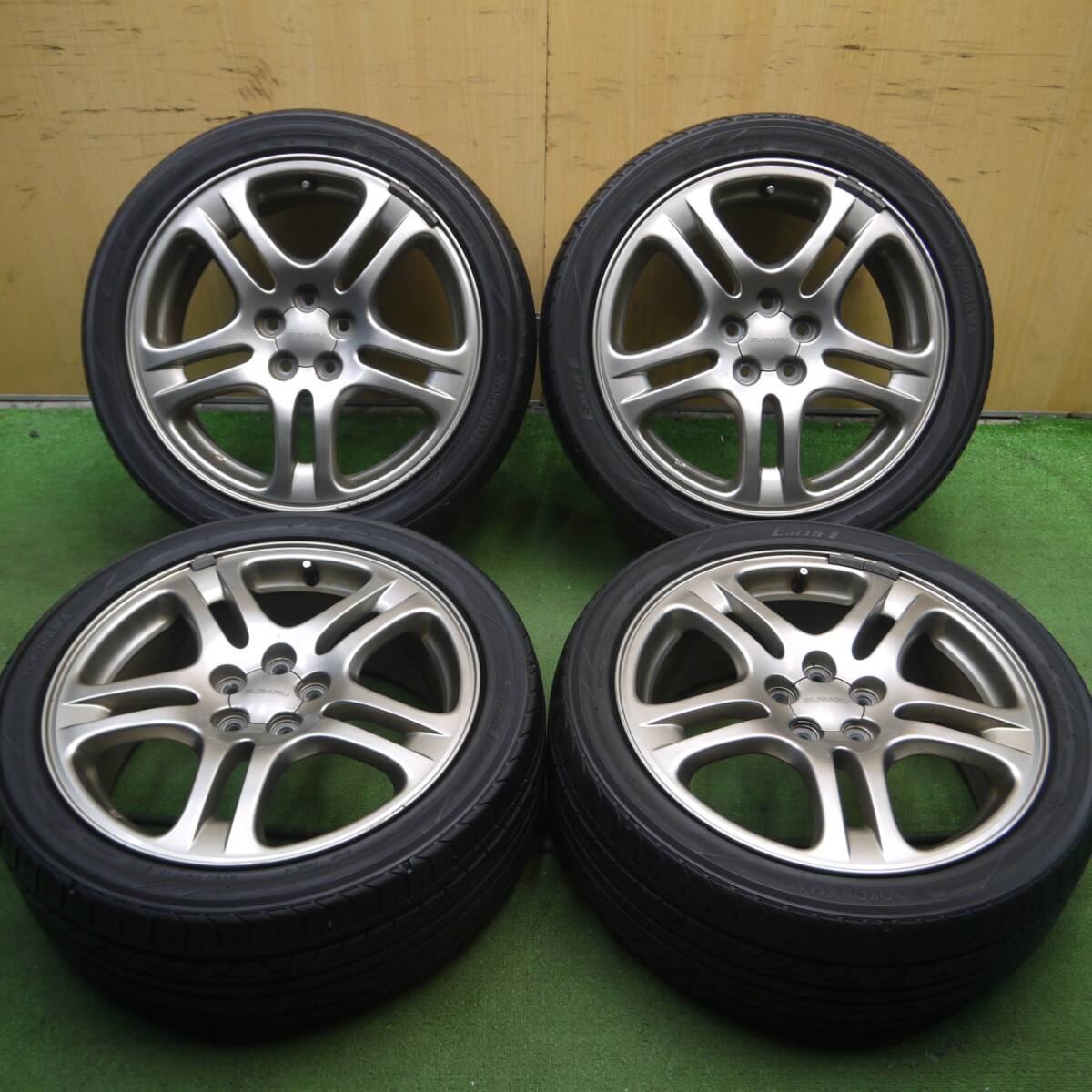 *送料無料* キレイ★スバル レガシィ 純正 215/45R17 ヨコハマ Earth-1 17インチ PCD100/5H★4031207Hノの画像1