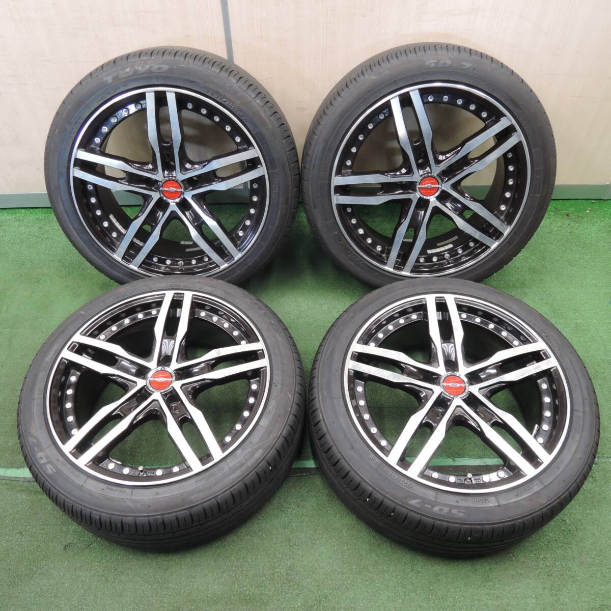 *送料無料* バリ溝！22年！9.5分★Shallen XF-55 225/45R18 トーヨー SD-7 シャレン 18インチ PCD114.3/5H★4030406NJノ_画像1