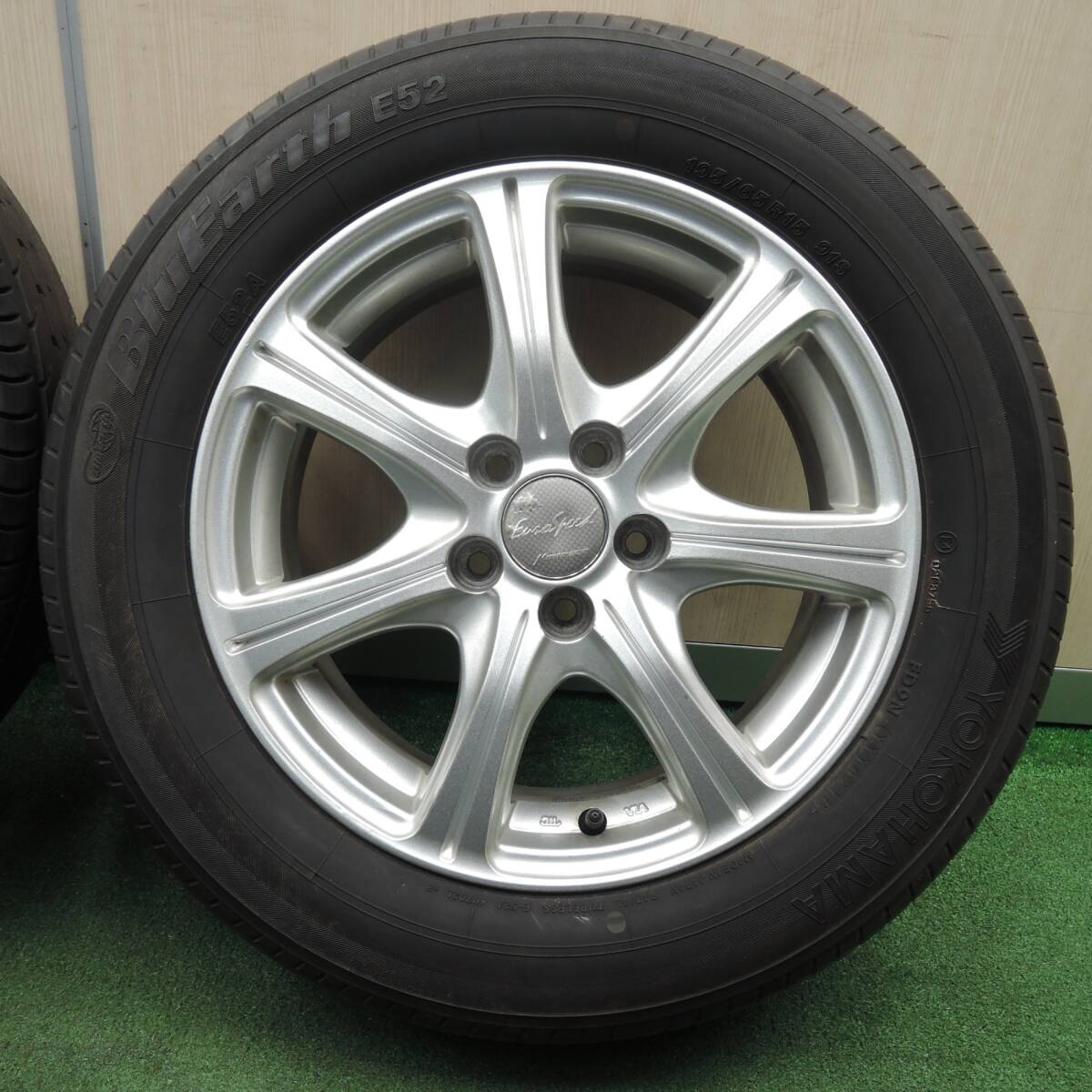 *送料無料* バリ溝！9分★プリウス等 195/65R15 ヨコハマ ブルーアース E52A EuroSpeed MANARAY SPORT PCD100/5H★4030504NJノの画像2