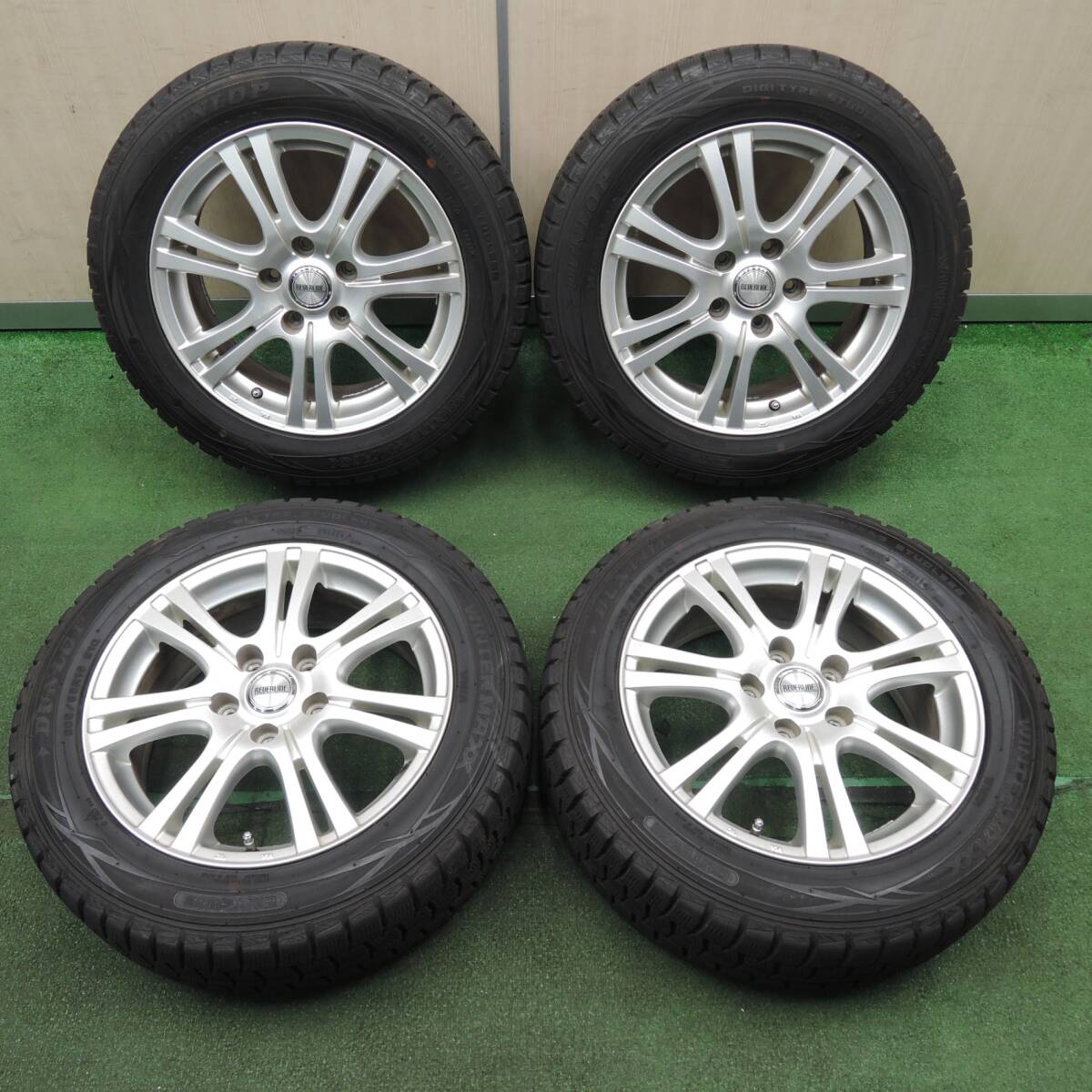 *送料無料* バリ溝！キレイ！9.5分★スタッドレス 205/55R16 ダンロップ ウインターマックス WM01 REVERLINE PCD114.3/5H★4031401TNス_画像1