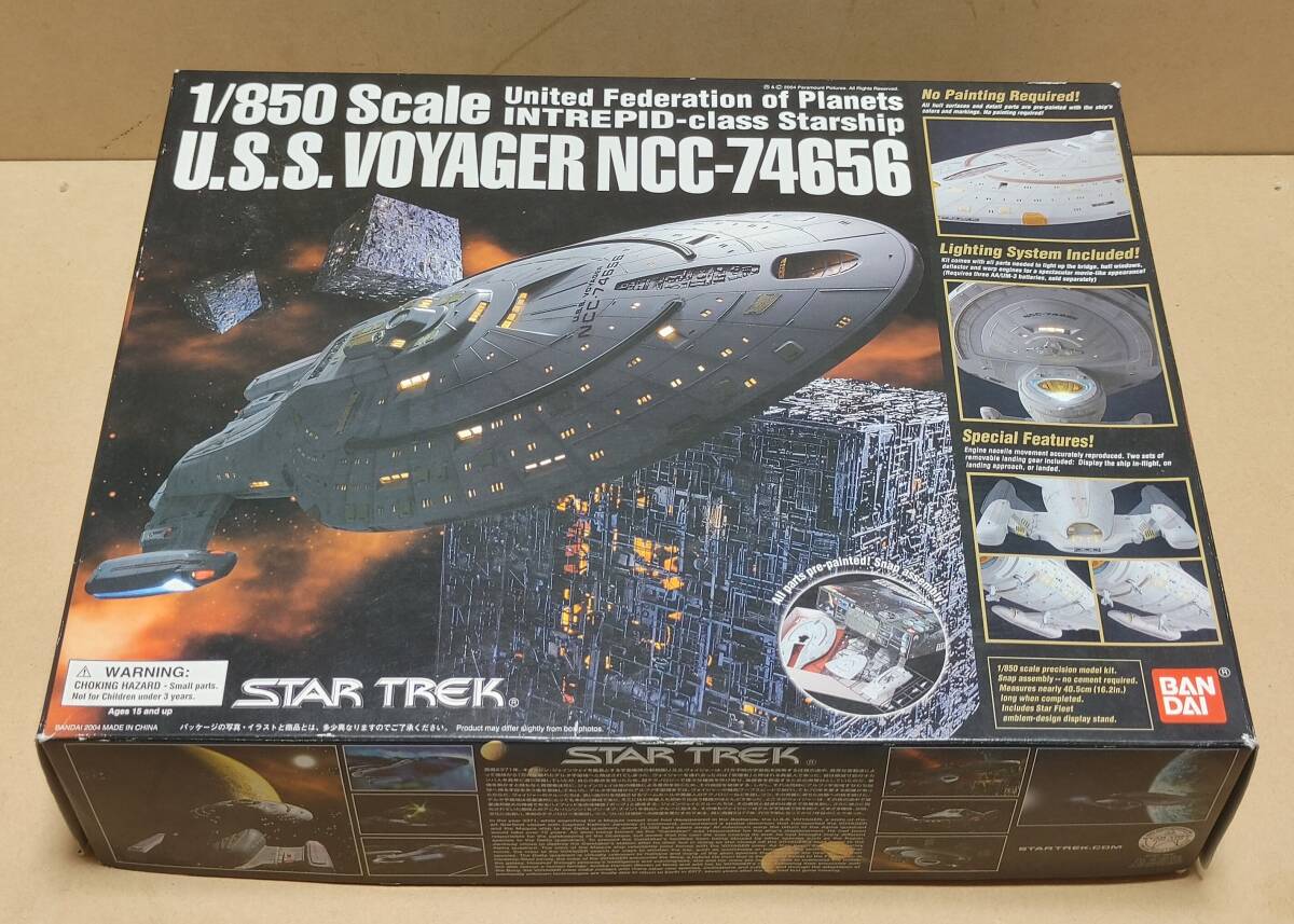 ◆【絶版、未開封】 バンダイ 1/850スケール U.S.S.ヴォイジャー NCC-74656 スタートレック ◆U.S.S. Voyager Star Trek: Voyager の画像1