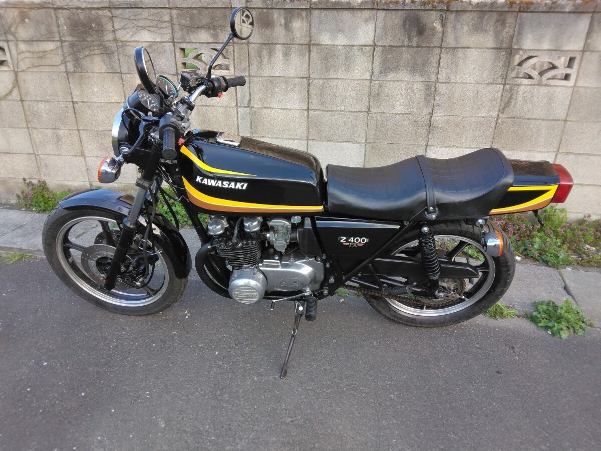 国内仕様 Z400J エンジン実働 ベース車両 エンジン型式KZ400EE 国内未登録 書類付 動画有 検）Z400FX Z500B Z500FX Z550FXの画像2