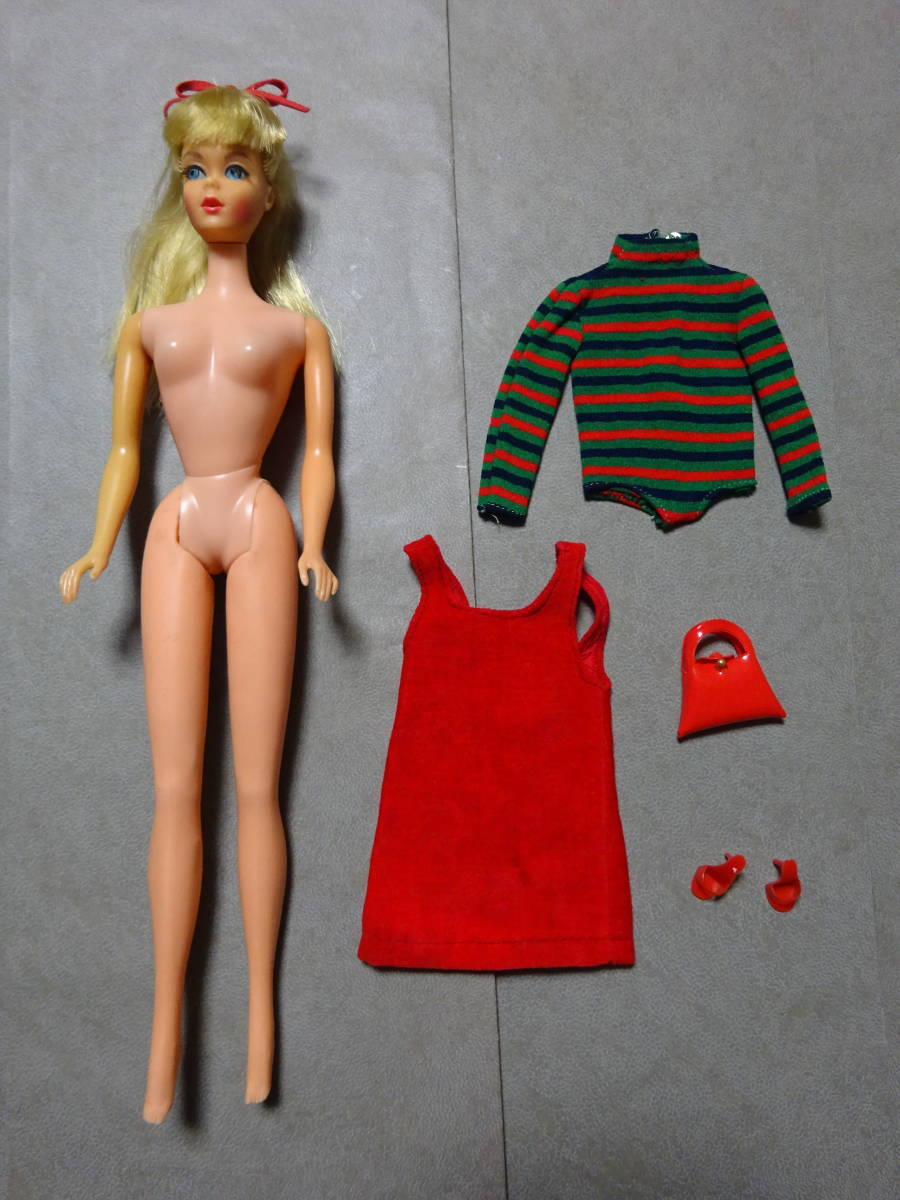 Vintage Barbie Dressed Doll『ツイストバービーちゃん(ブロンド)＋日本仕様ドレス/取り合せ set＋バック＆シューズつき』～USED～当時モノの画像8