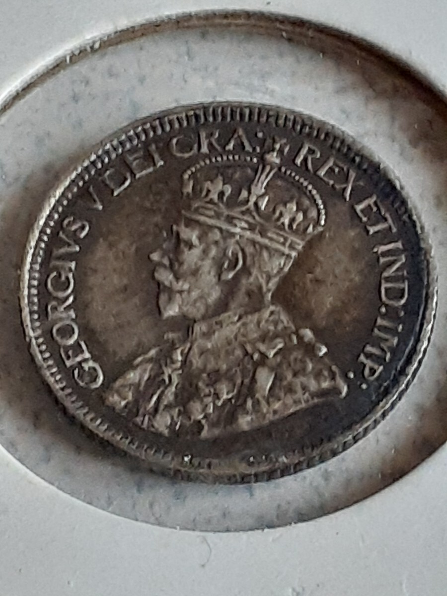 カナダ銀貨 1918年10セント銀貨 ジョージ5世 アンティークコインの画像1