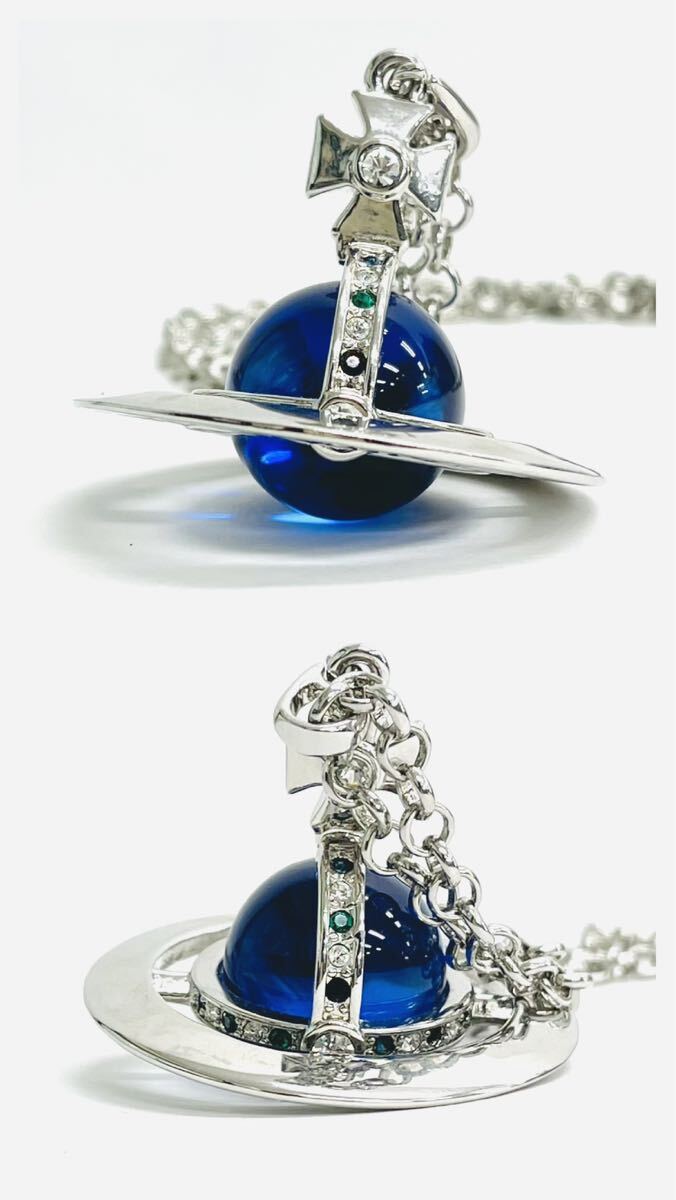 I♪ Vivienne Westwood ヴィヴィアンウエストウッド Orb Pendant オーブ ペンダント ネックレス アクセサリー 青 ブルー_画像2