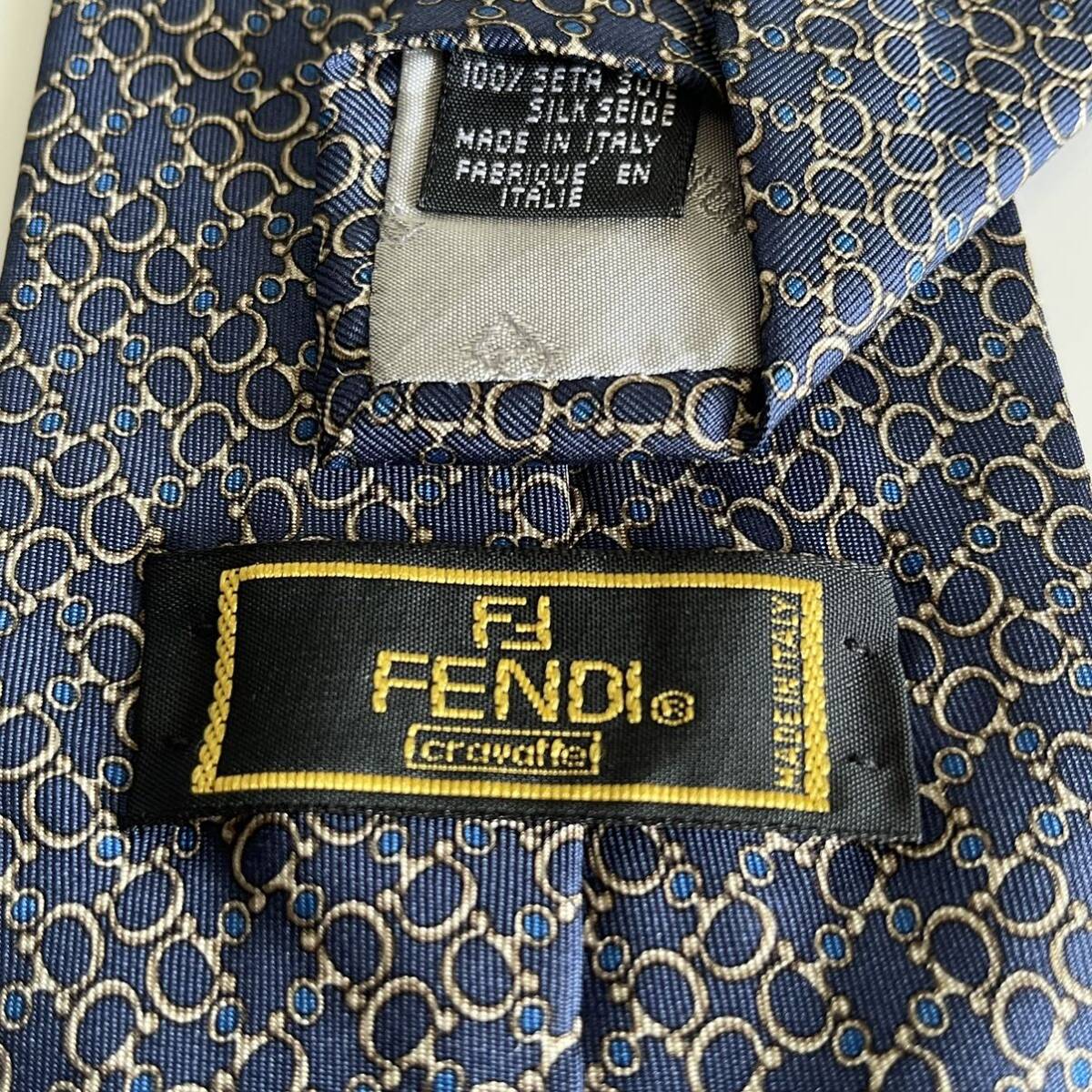 FENDI(フェンディ) 紺ホースビットネクタイ_画像1