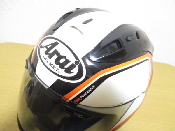 送料無料 限定モデル 日本製 KTM POWER WEAR × Arai アライ コラボ RX-7 RR5 フルフェイス ヘルメット 57-58cm/Ｍサイズ レーサーレプリカ_画像3