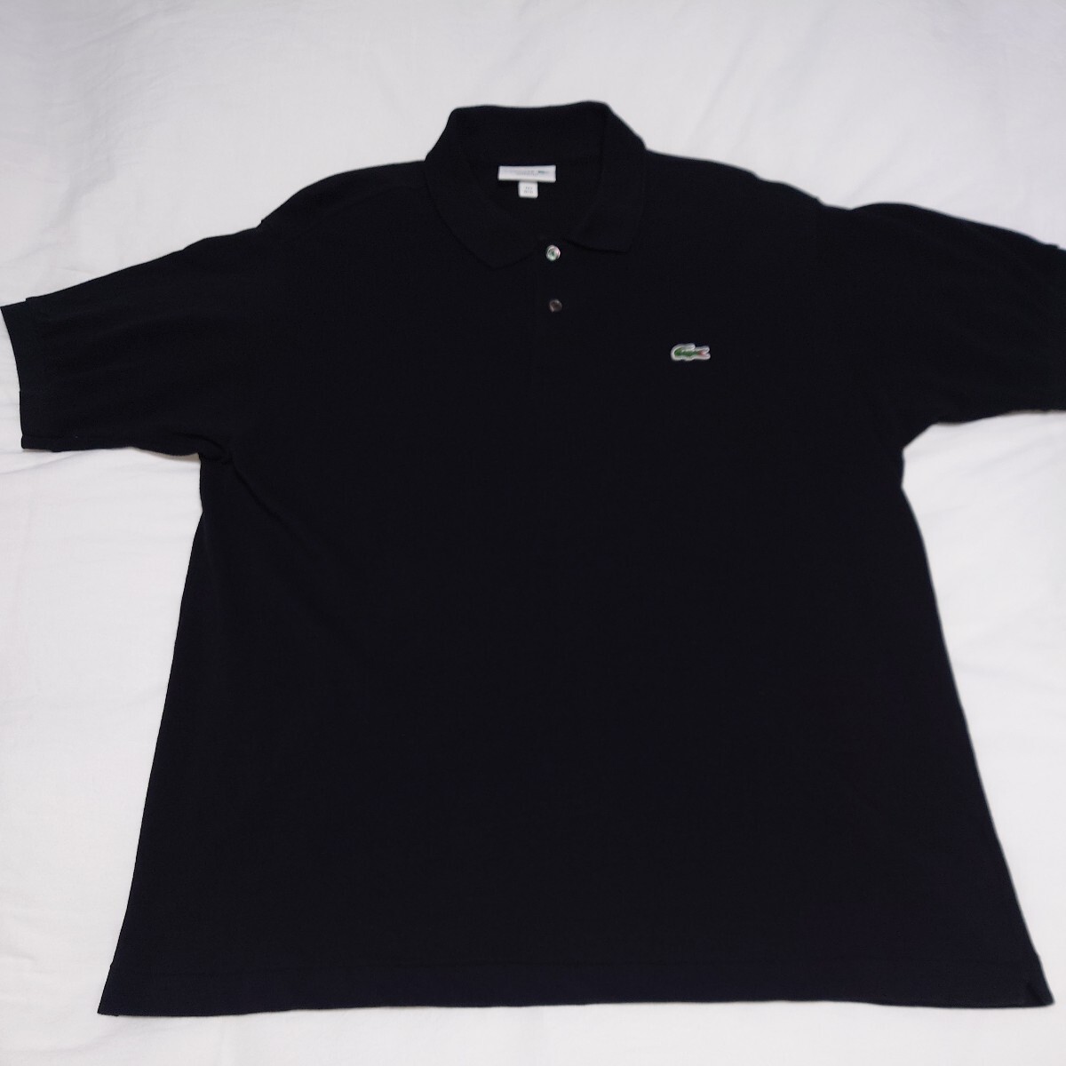 LACOSTE ポロシャツ ラコステ 半袖 鹿の子 黒 L1212AL サイズ6 XL_画像1