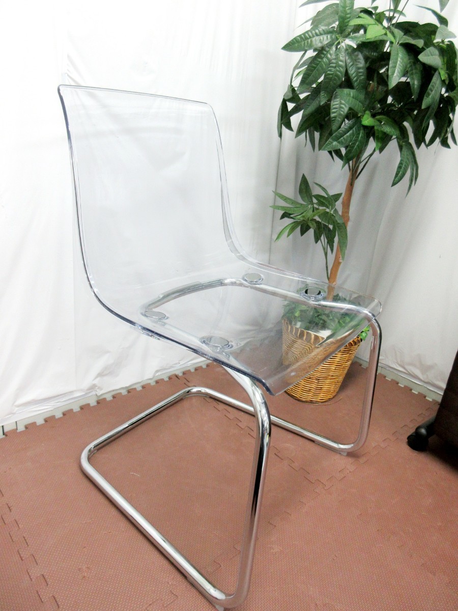 [T2929]IKEA TOBIASto- Via s стул - прозрачный стул 