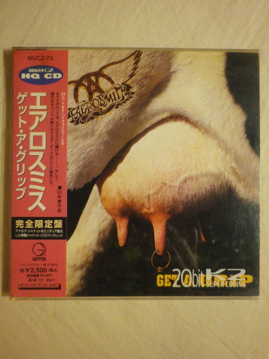 紙ジャケ仕様 『Aerosmith/Get A Grip(1993)』(20bitK2 HQ CD,1994年発売,MVCZ-73,廃盤,国内盤帯付,歌詞対訳付,Cryin',Crazy,Amazing)_画像1