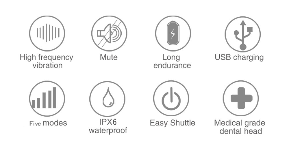 磁気浮上音波クリーナー 口腔洗浄器 携帯用歯清潔器 5モード調節可能 USB 充電式 IPX6防水の画像8