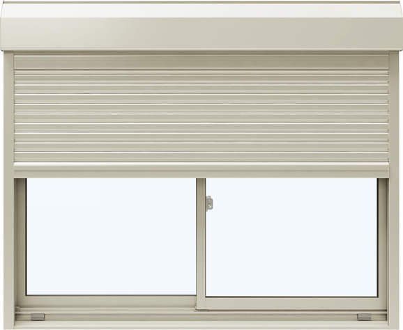 アルミサッシ YKK フレミング シャッター付 引違い窓 W1845×H1570 （18015） 複層