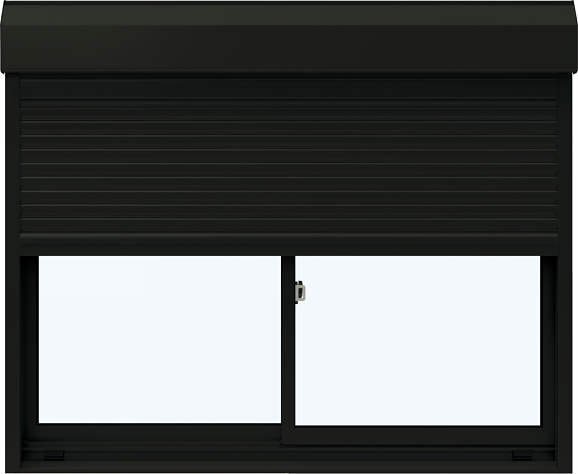 アルミサッシ YKK フレミング シャッター付 引違い窓 W1235×H970 （11909） 複層