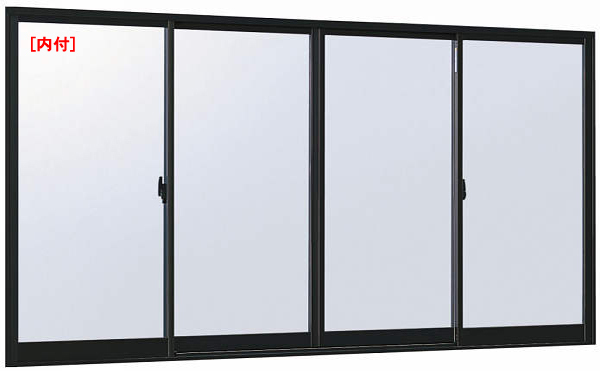 アルミサッシ YKK フレミング 内付 引違い窓 W2600×H1170 （25611-4）単板