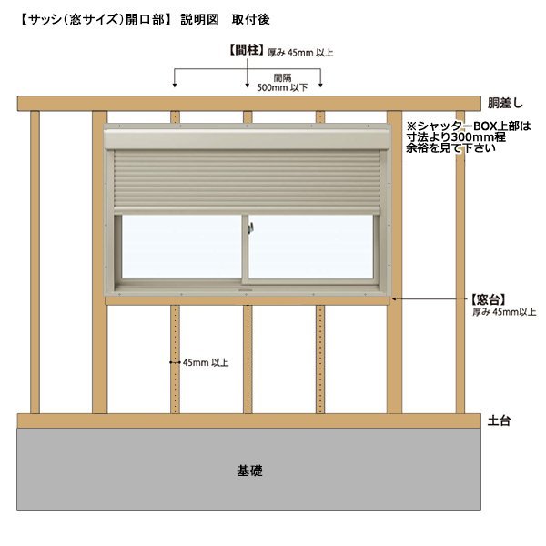 アルミサッシ YKK フレミング シャッター付 引違い窓 W1370×H1370 （13313） 複層_画像7