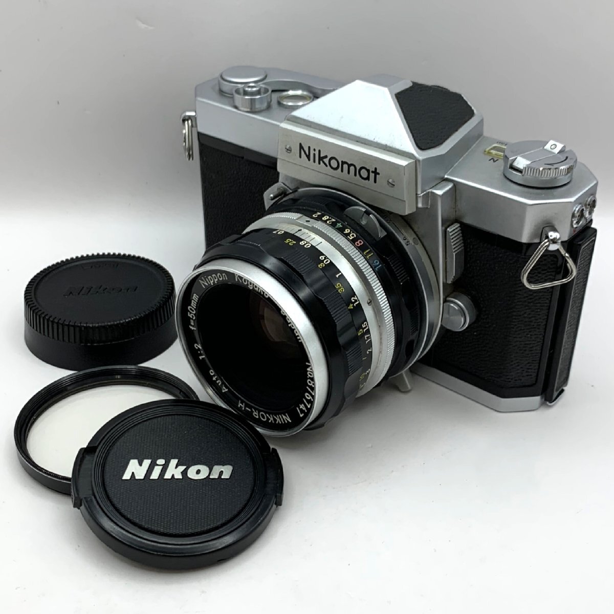 1円～/Nikon/ニコン/Nikomat/ニコマート/FT/レンズ付/NIKKOR-H/Auto/50mm/F2/フィルムカメラ/一眼レフ/シャッターOK/ジャンク/I192_画像1