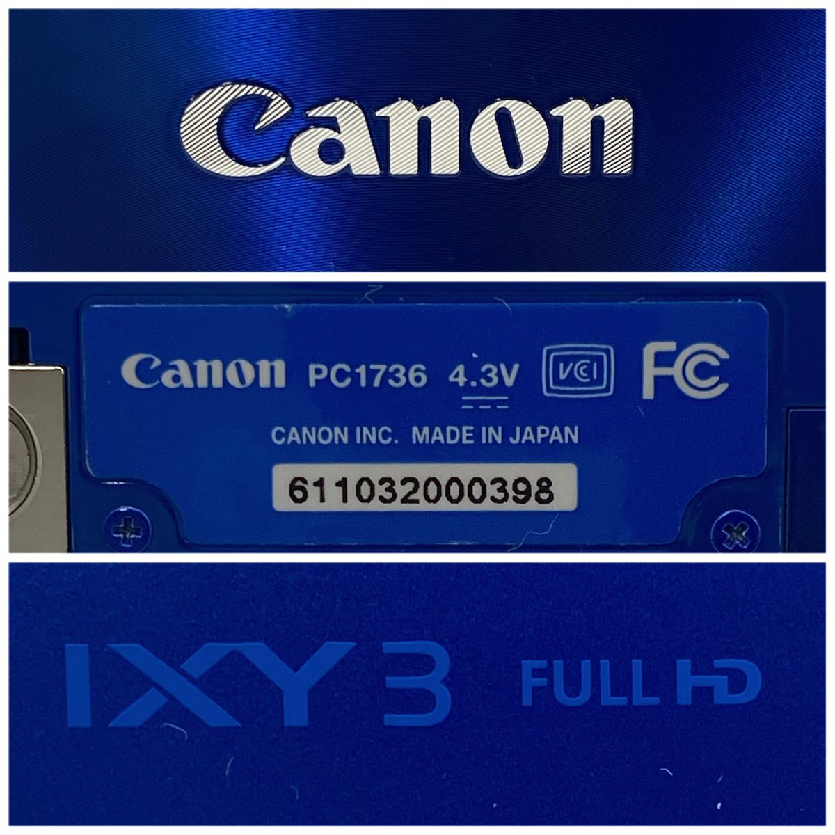 1円～/良品/Canon/キャノン/IXY/3/PC1736/付属品付/デジタルカメラ/デジカメ/通電確認済/シャッターOK/ジャンク/HM086_画像7