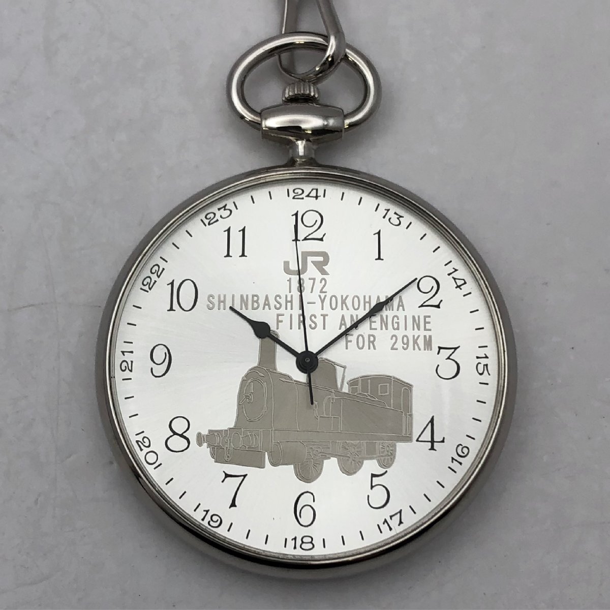 1 jpy ~/JR/ railroad opening 125 anniversary commemoration / 1902/4999 / 3 hands / silver purity /SILVER/925/ box * owner manual attaching / quartz / pocket watch / Junk /T158