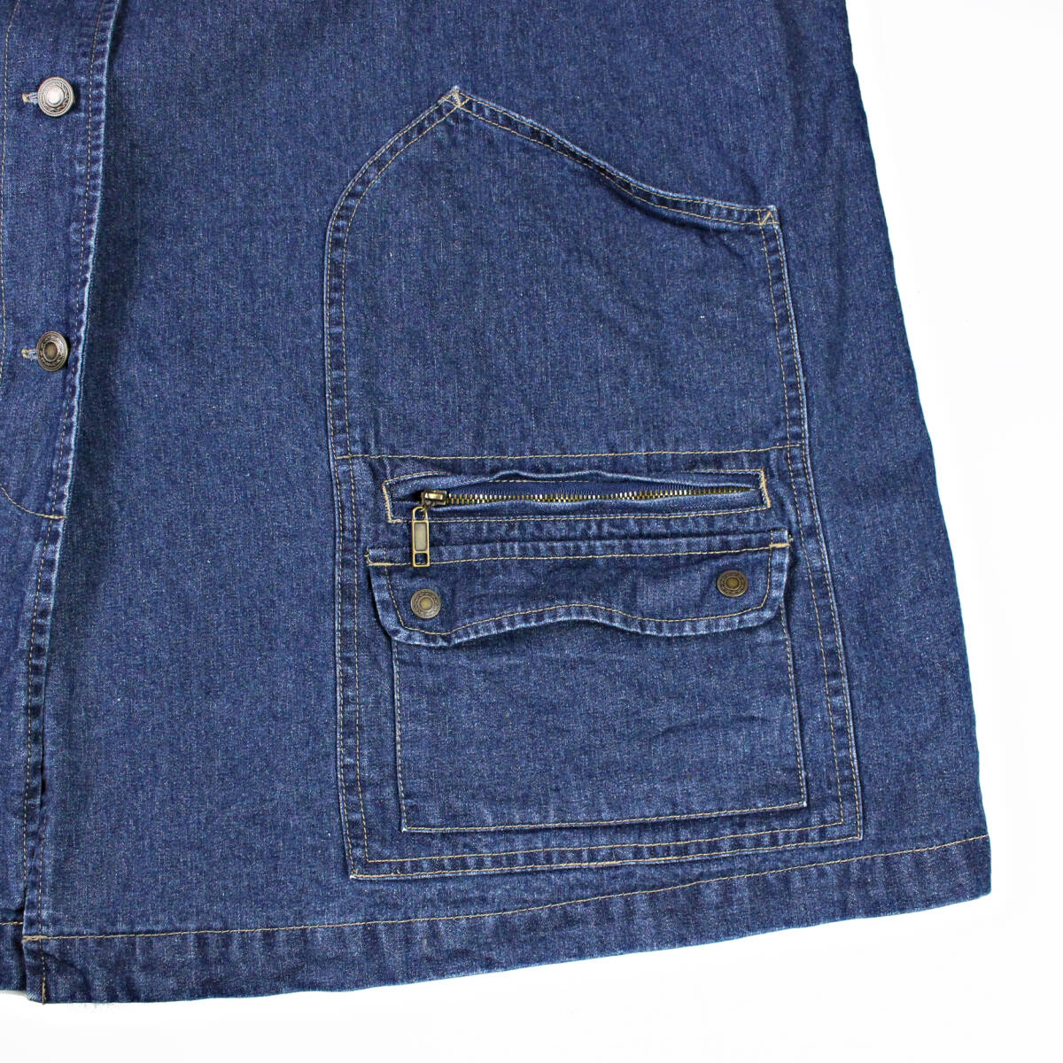 90s アメリカ古着 Denim＆Co マルチポケット カバーオール ビッグサイズ XL相当の画像5