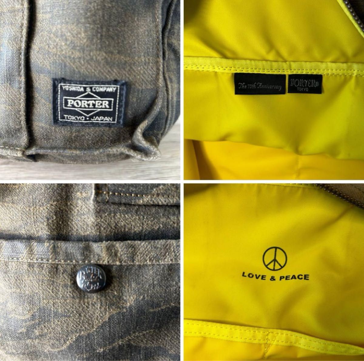 PORTER 吉田カバン ボストンバッグ 迷彩 70周年 LOVE&PEACE PORTER 吉田カバン ボストンバッグ 迷彩 70周年 LOVE&PEACE