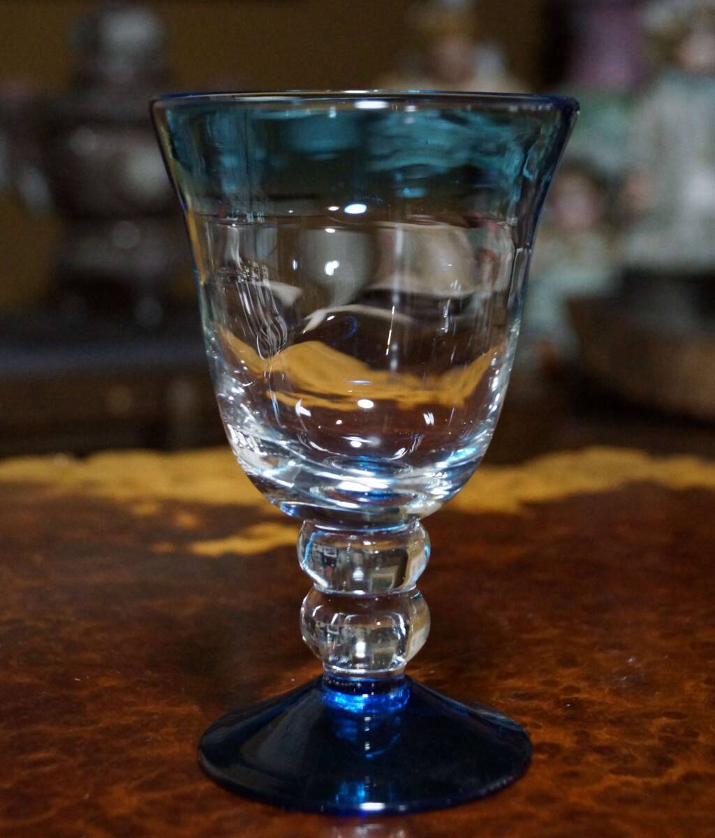 【閑】ガラス製 吹きガラス グラス コップ ワイングラス 6C0328_画像5