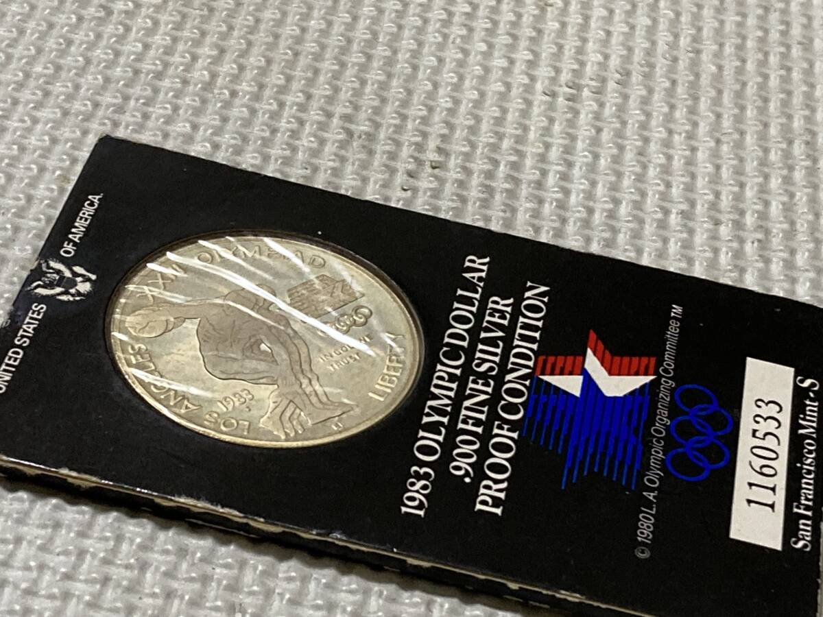 1983年 OLYMPIC DOLLAR 900 FINE SILVER ロサンゼルス 記念メダル_画像6