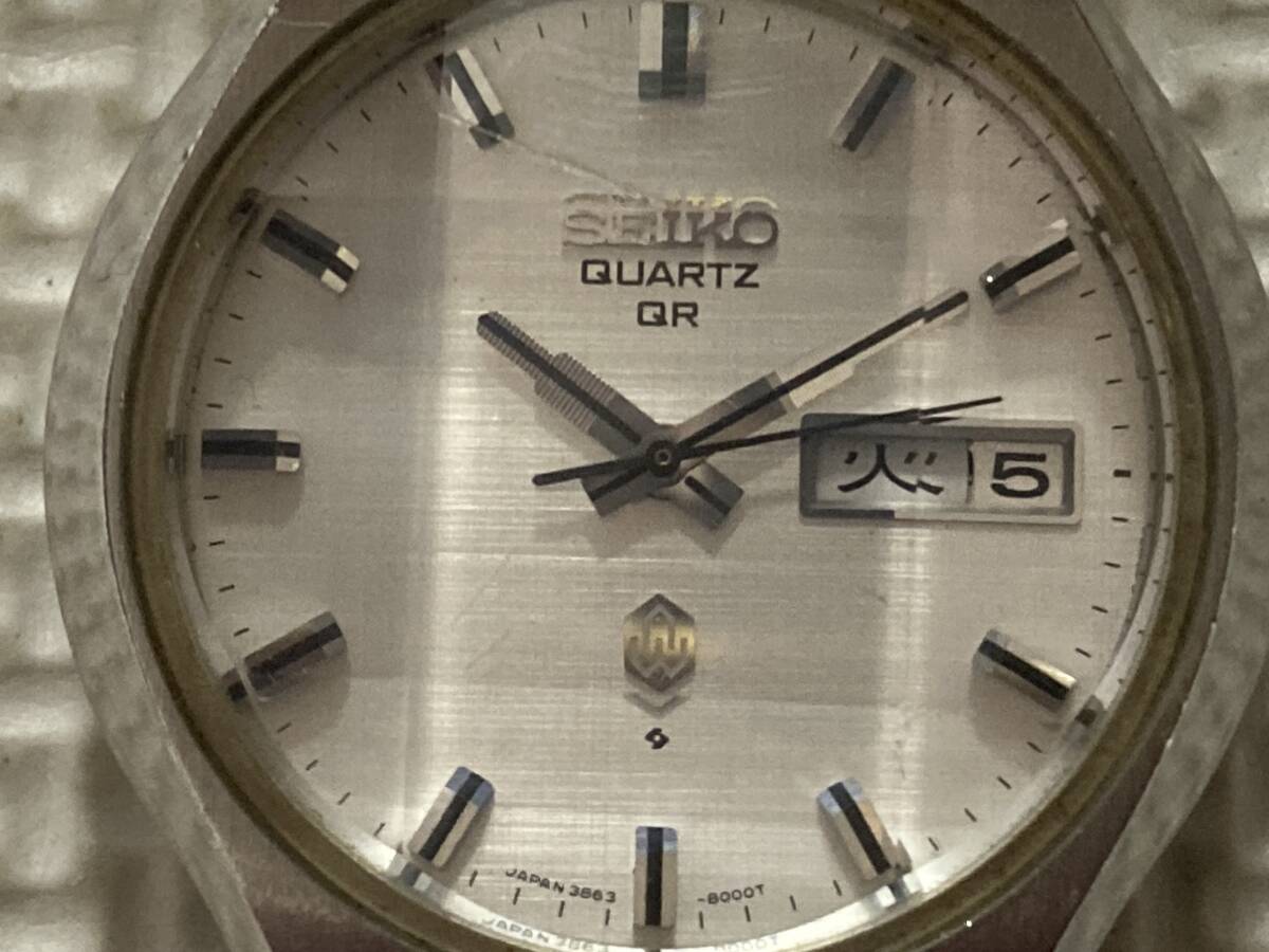 セイコー 38クォーツ QR　3863-8000 メンズ腕時計 カットガラス ブレス付_画像3