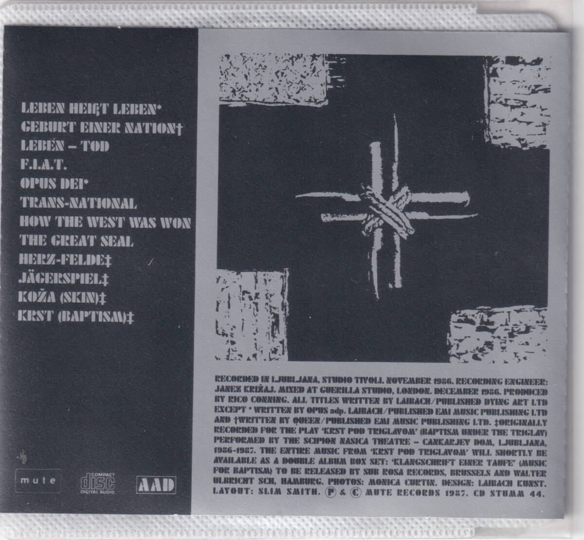 Laibach / Opus Dei / CD / Mute / CD STUMM 44　インダストリアル　ノイズ_画像8